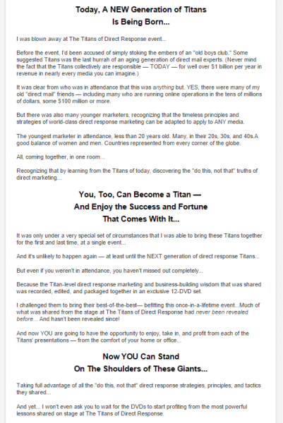 examples of great landing page copy