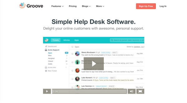 landing page example groove