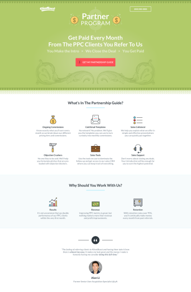 perfect landing page copy