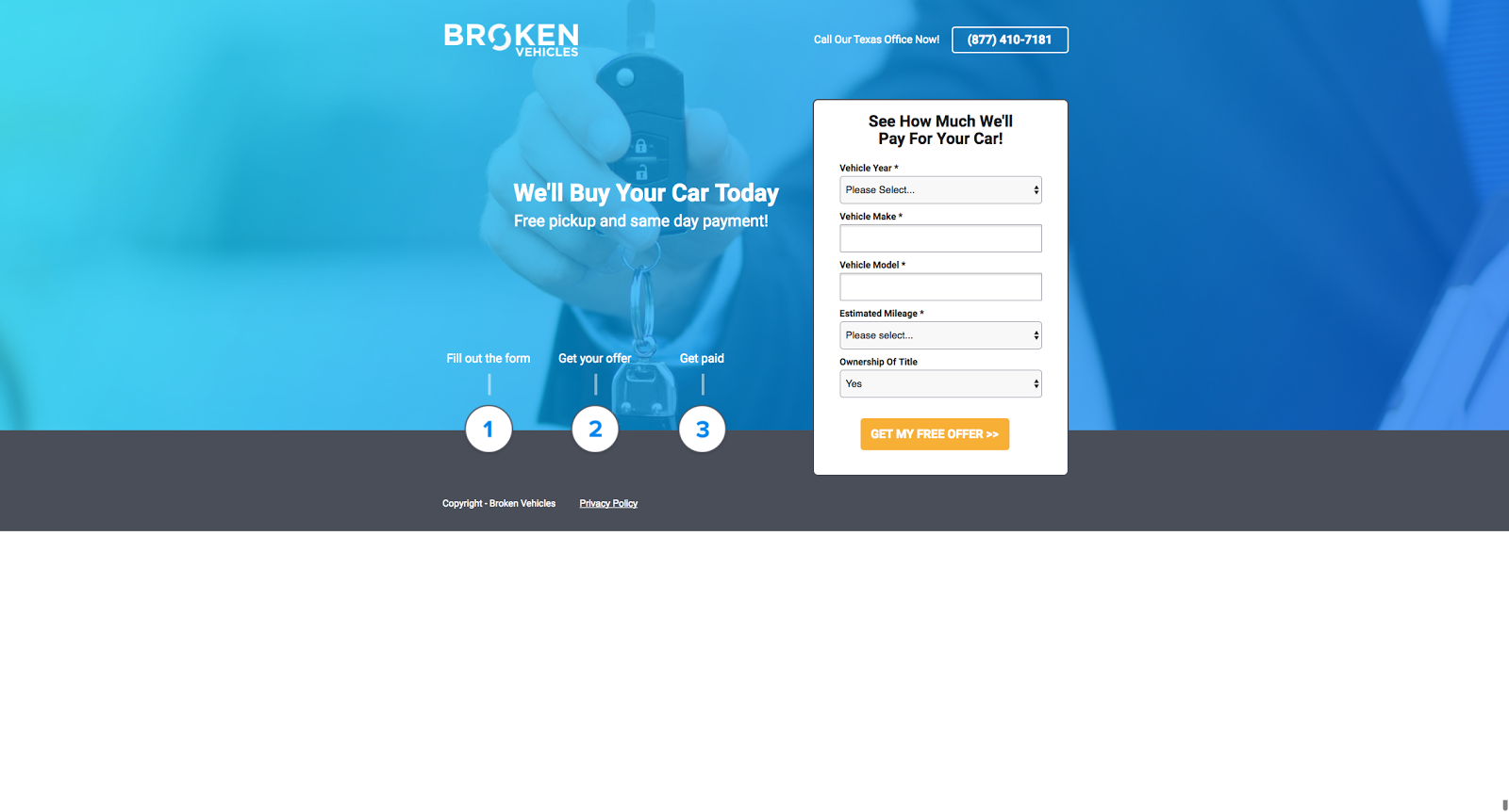 Broken Vehicles Cash for Clunkers