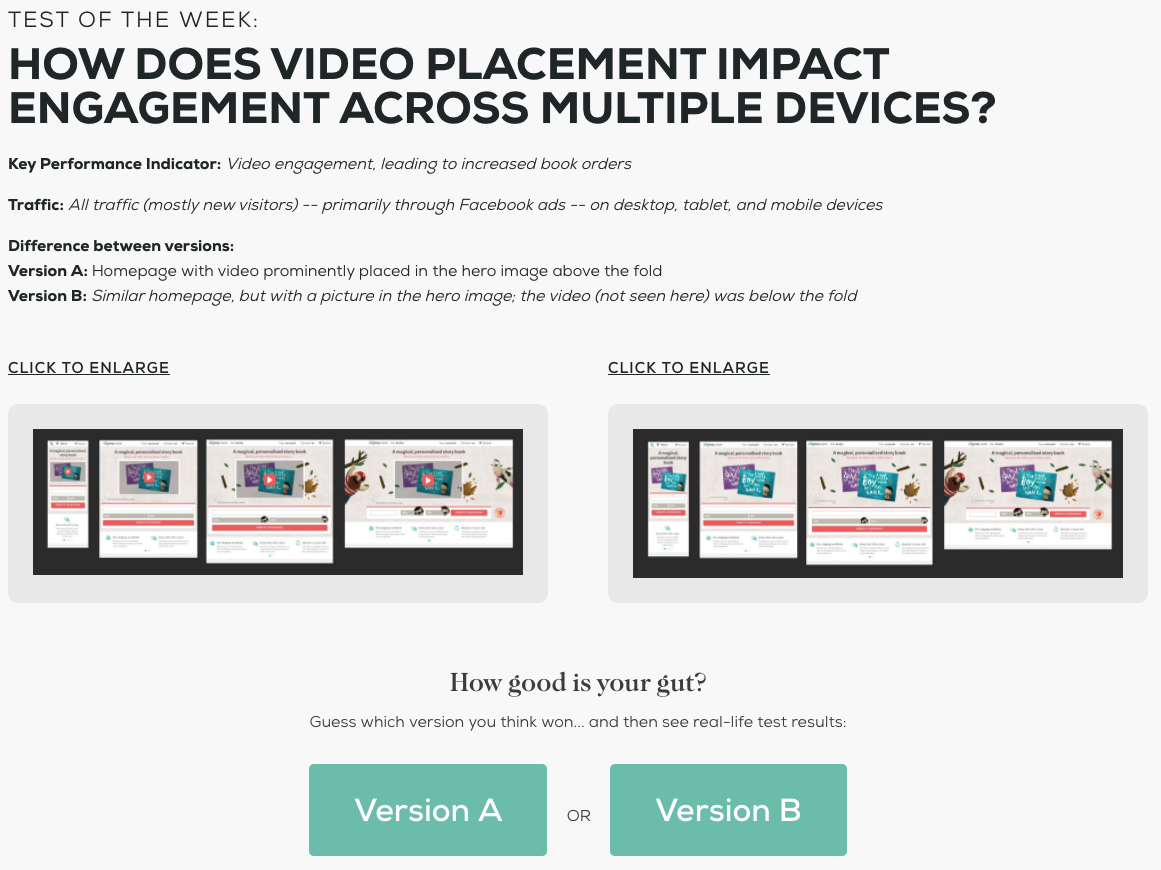 video engagement test
