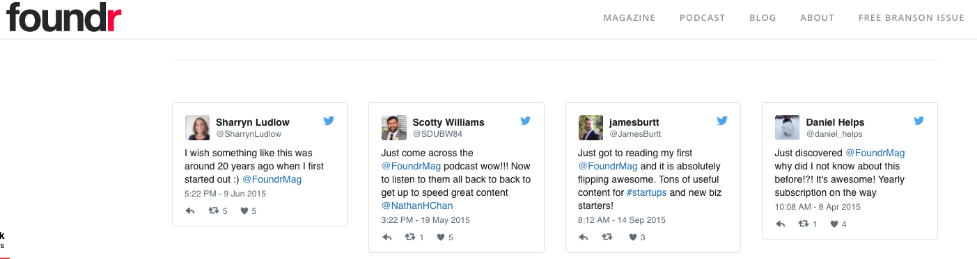 twitter testimonials