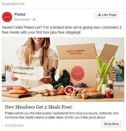plated social media ad