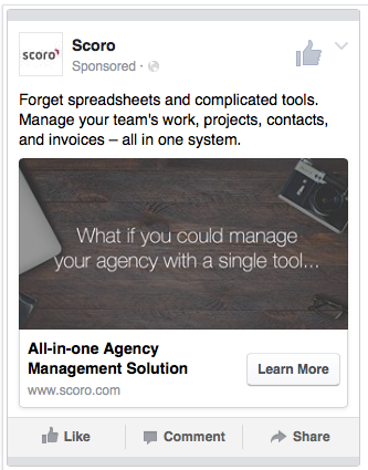 Ad with stock image Scoro