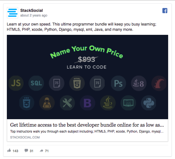 StackSocial ad