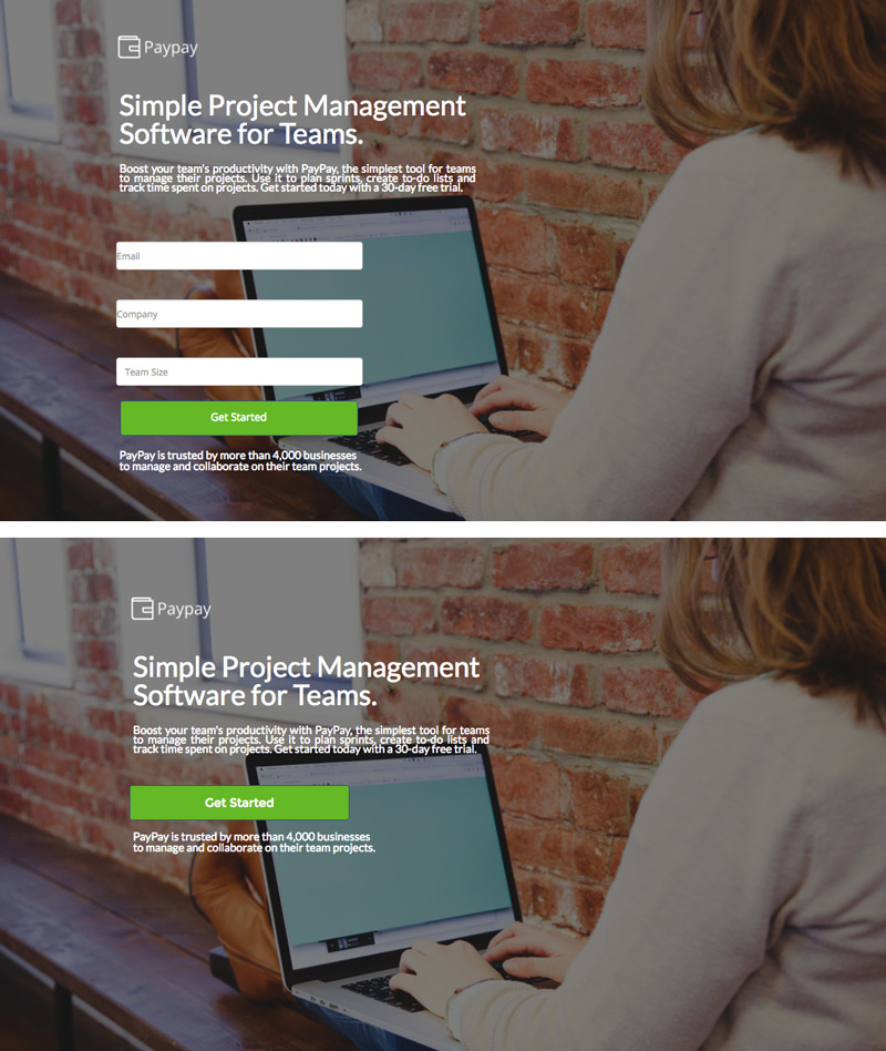 paypay form website popups