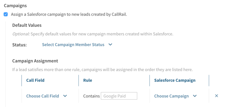 CallRail and SF campaigns PPC call tracking