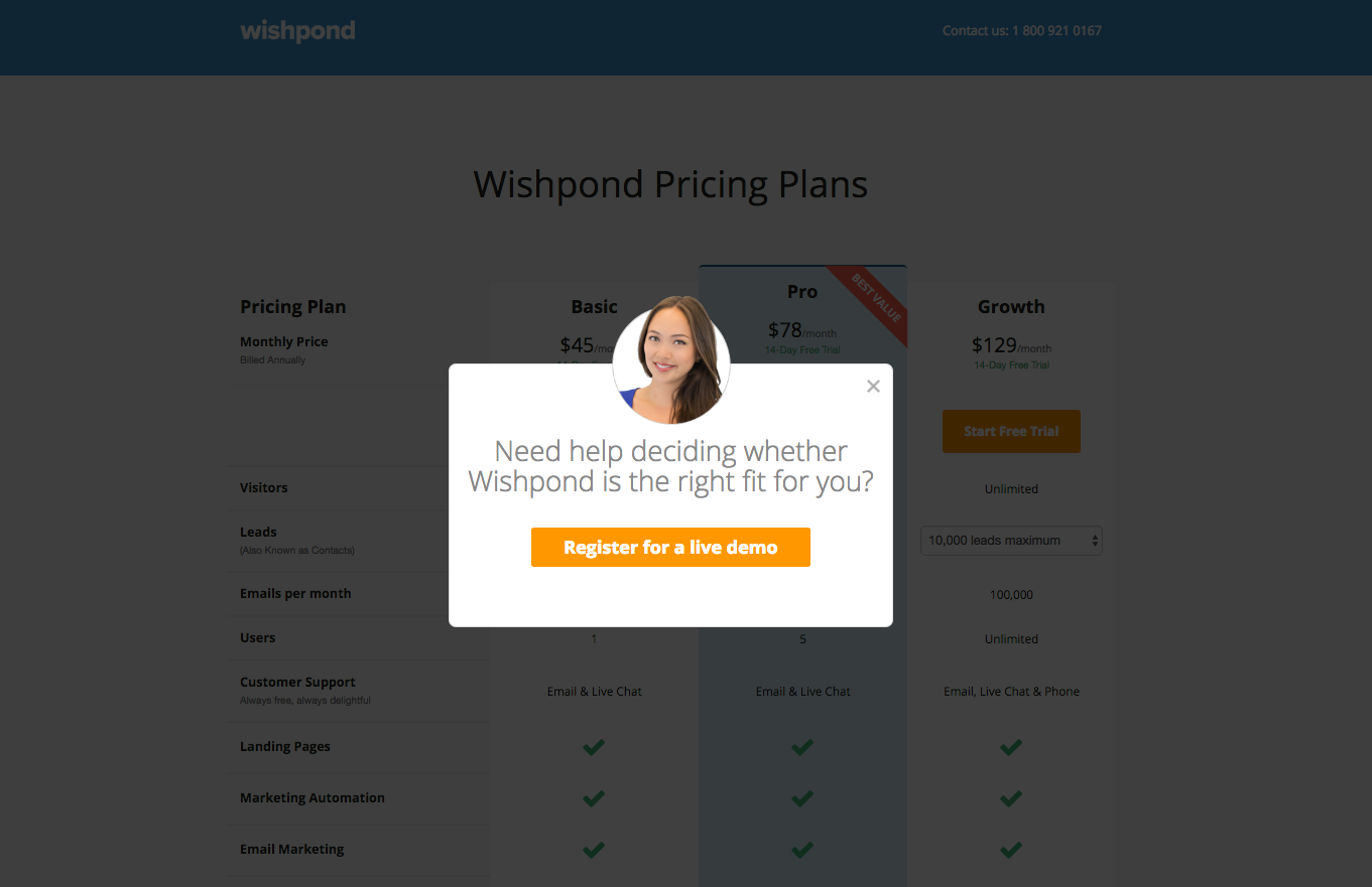 wishpond register popup