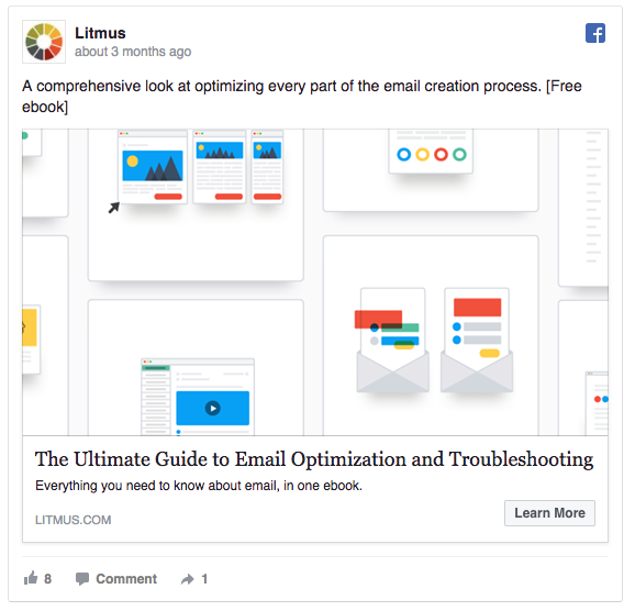 Litmus Facebook ad example