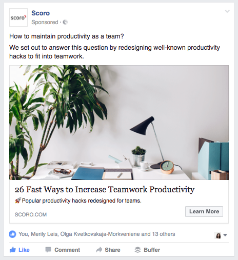 Scoro blog remarketing