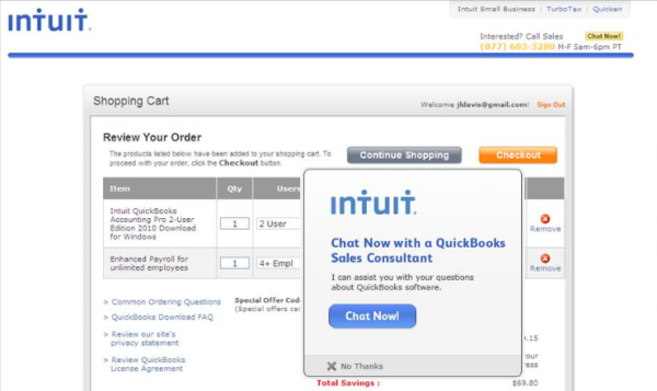 intuit check out live chat