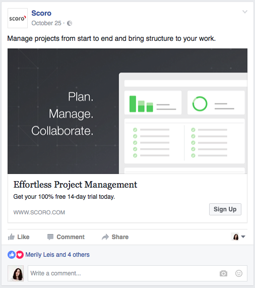 project management retargeting campaign