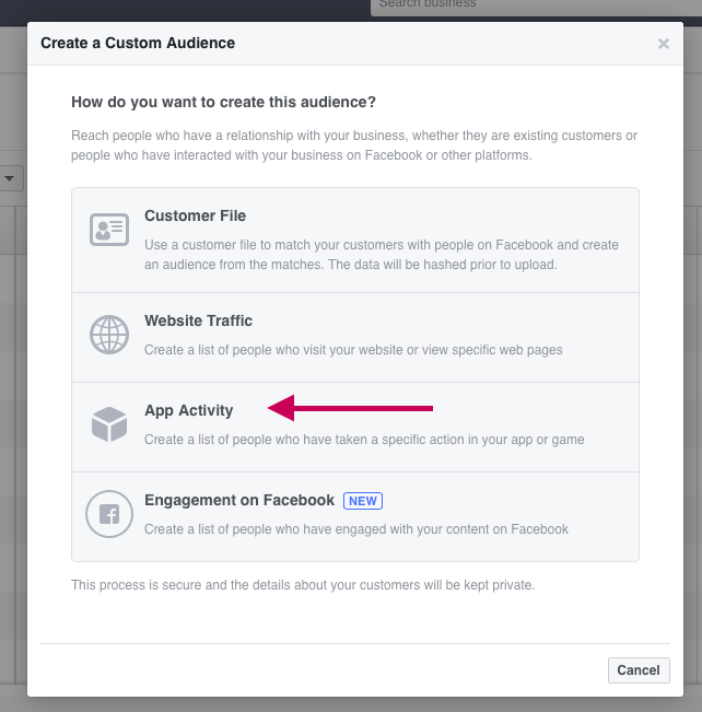 target based on app activity