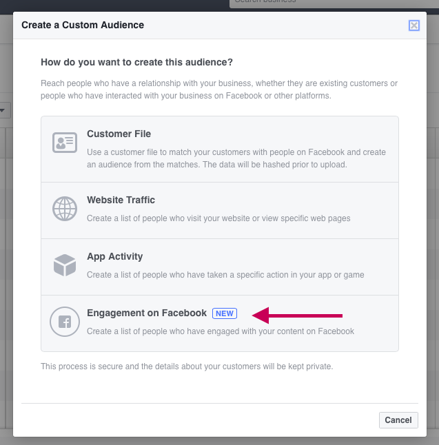 target based on fb engagement