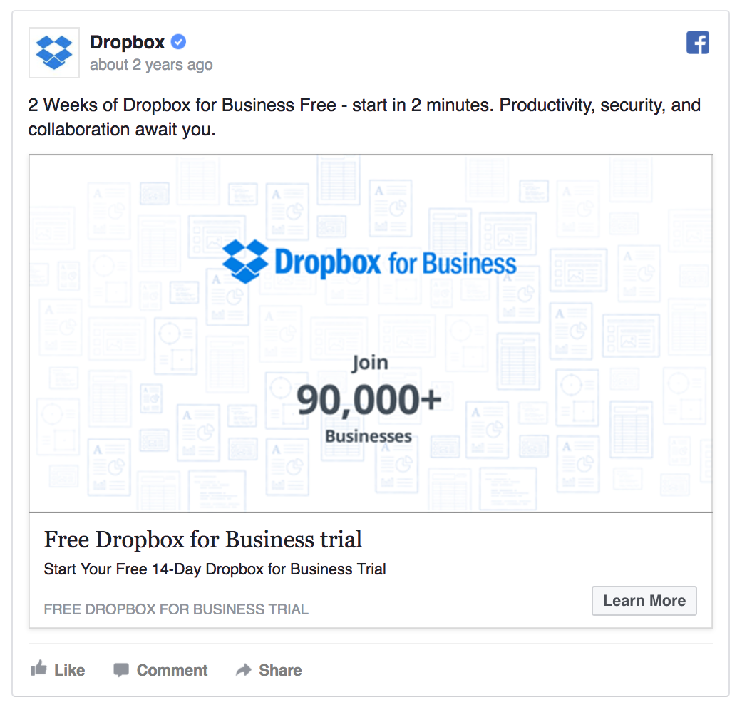Dropbox emphasizes their large user base
