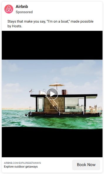 Airbnb's Facebook ad