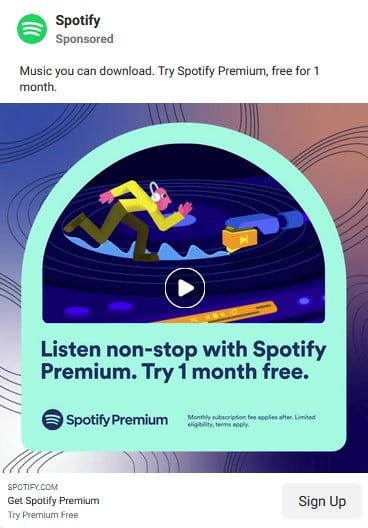 Spotify free month ad
