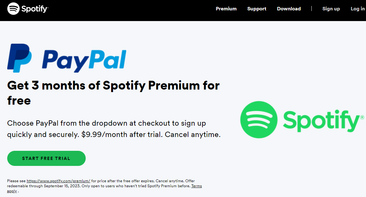 PayPal Spotify ad