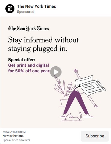 The New York Times Facebook ad