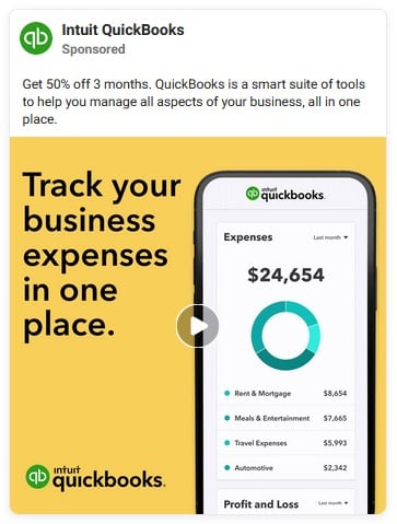 Intuit Quickbooks Facebook ad
