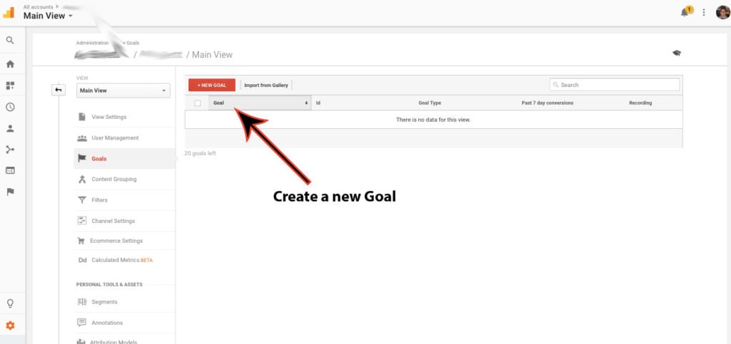 google analytics goal slot id