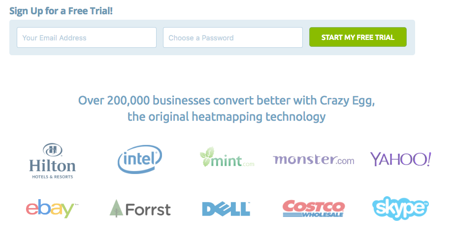 Well-known brands in a variety of verticals landing page best practices