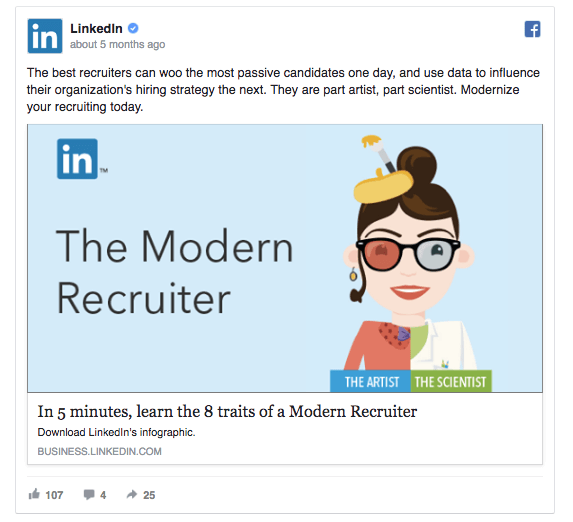 The second version of the ad on LinkedIn 