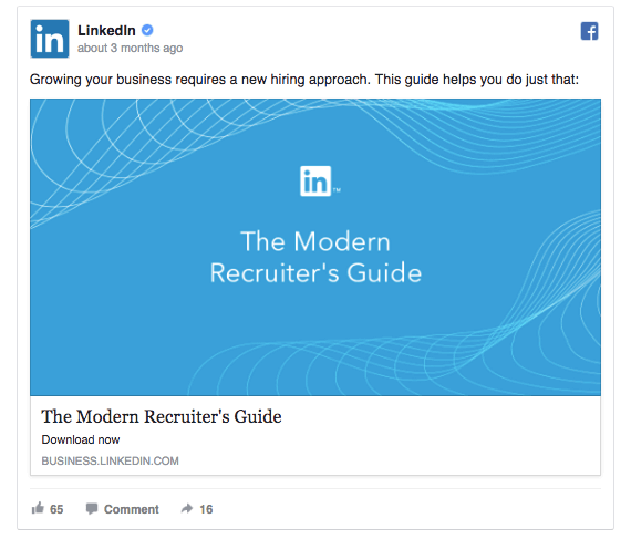 One version of the ad on LinkedIn 