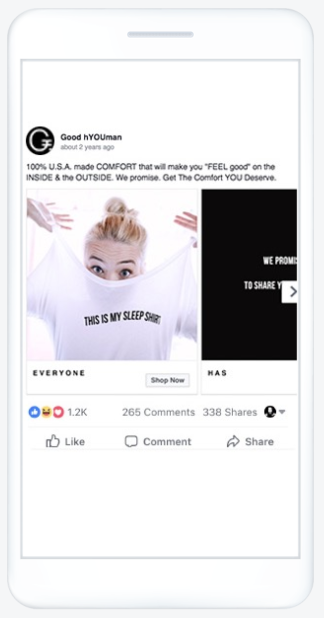 facebook ad type carousel ad 2
