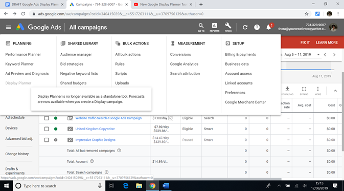 Google Ads Display Planner