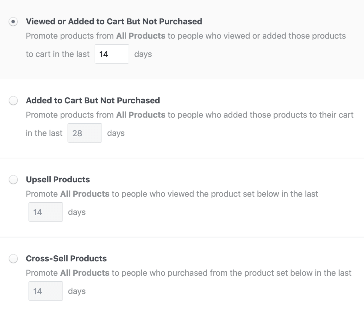 facebook DPA (dynamic product ad) promotion criteria