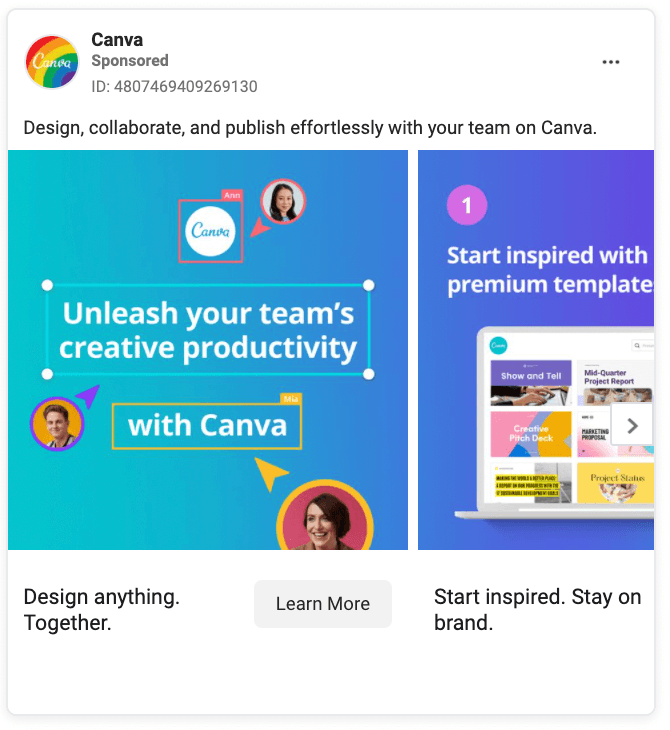 Canva Facebook Ad Example