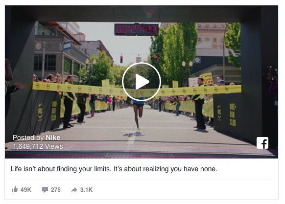 Nike Facebook Ad example