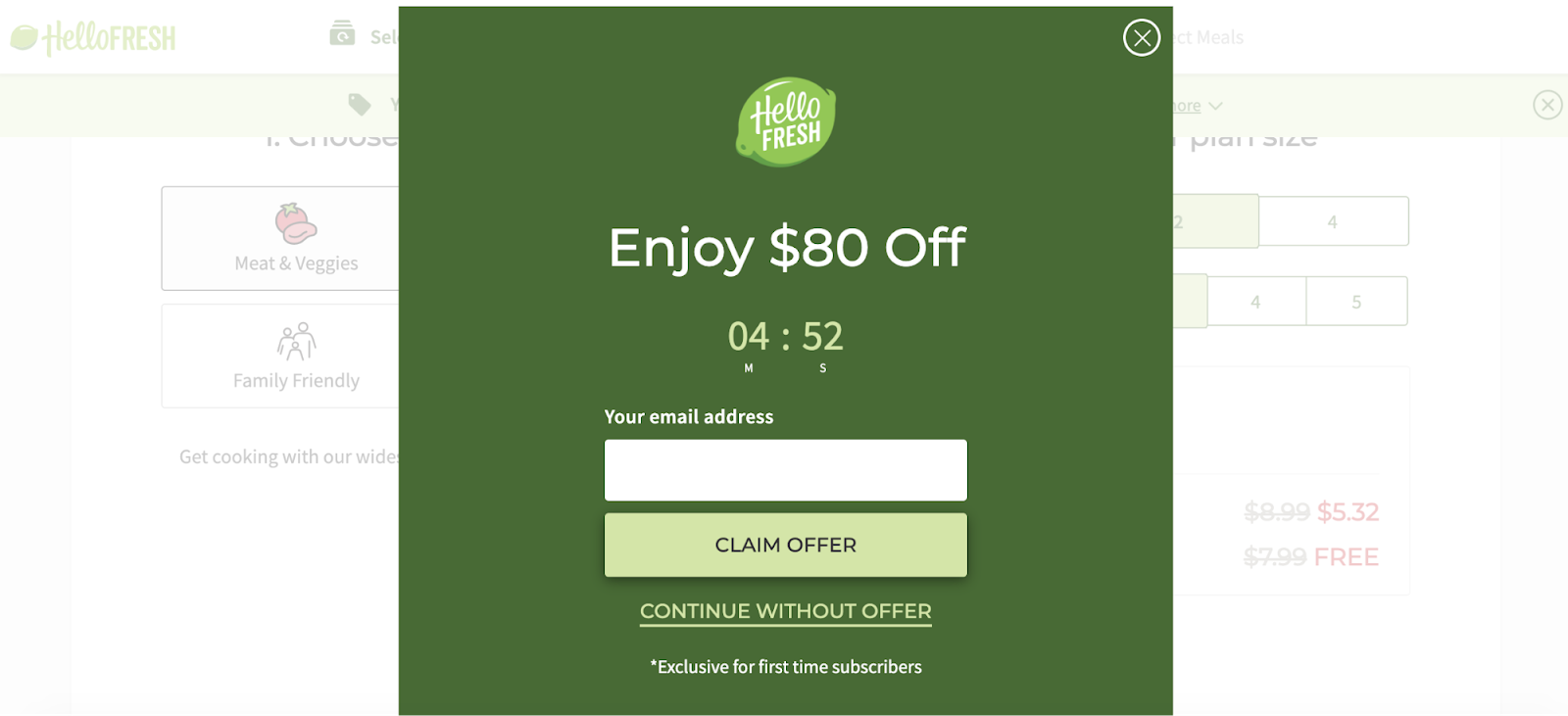 HelloFresh CTA