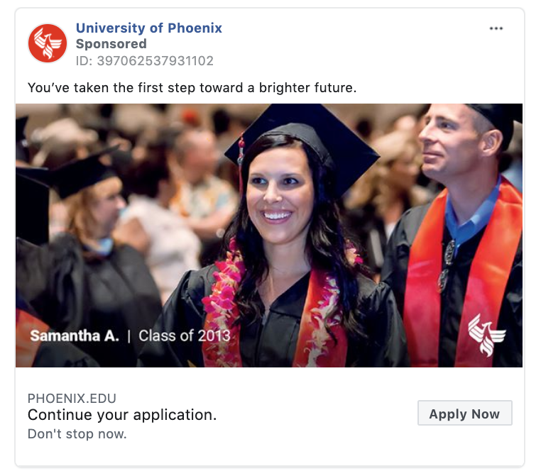 University of Phoenix Apply Now CTA