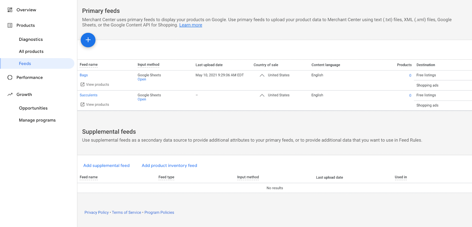 Google Merchant Center Feed Template