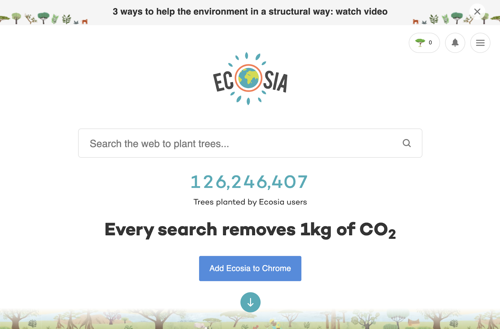 Eco-friendly Ecosia Search Engine