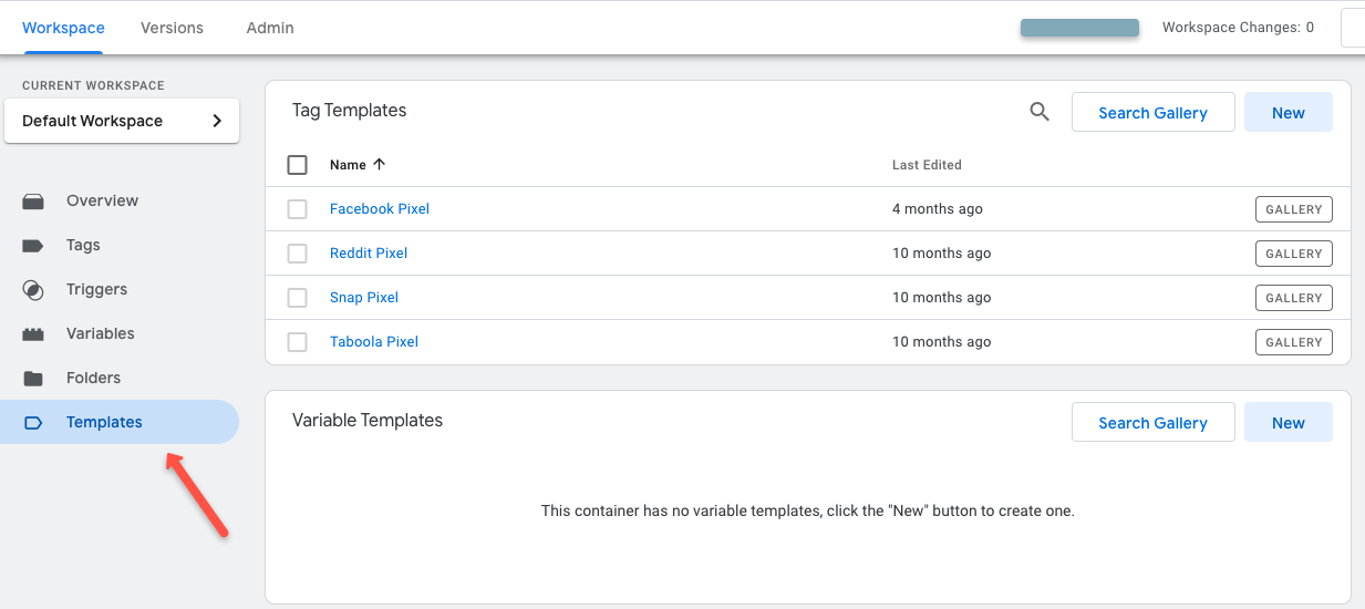 Templates are the last component of your container.