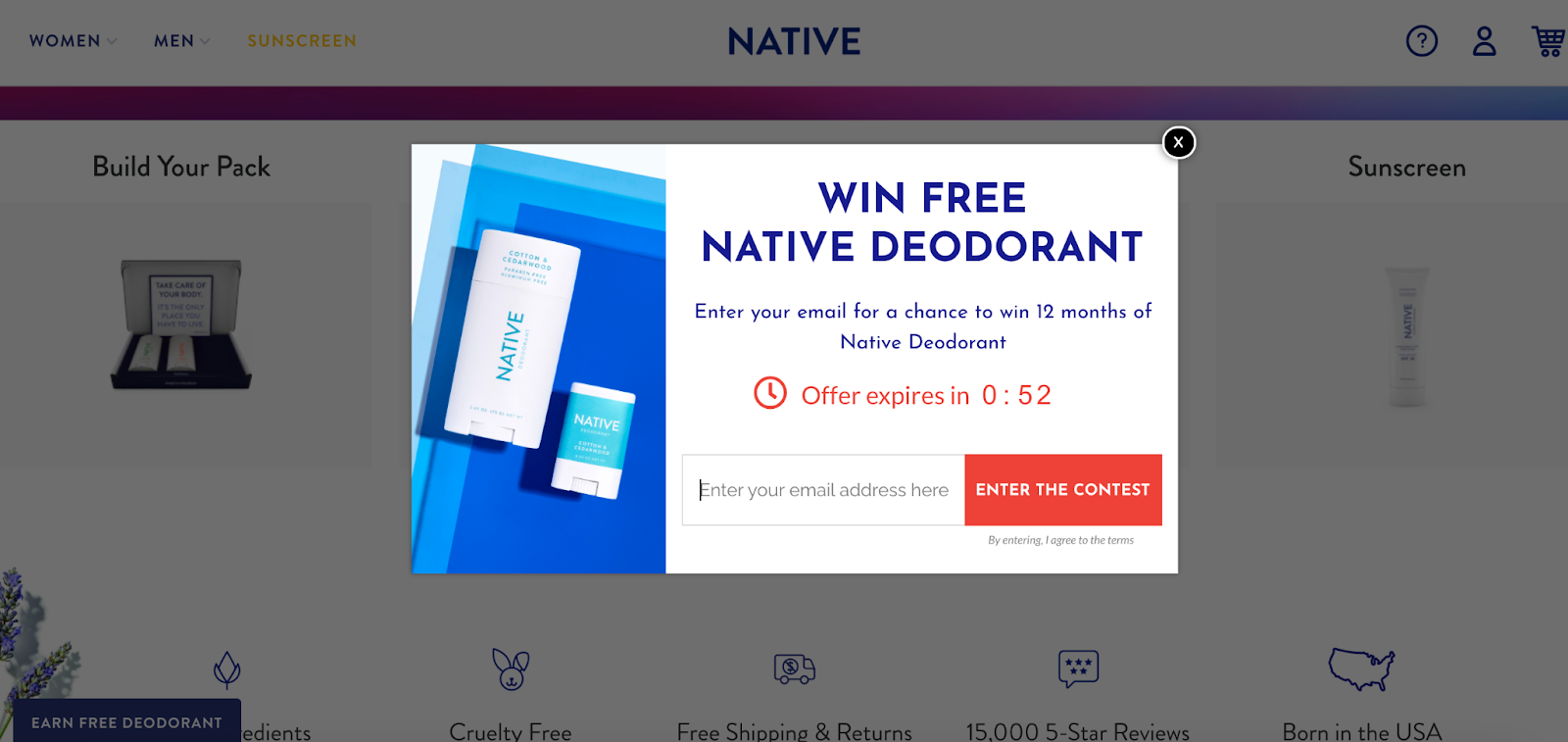 Win 12 months of Native Deodorant.