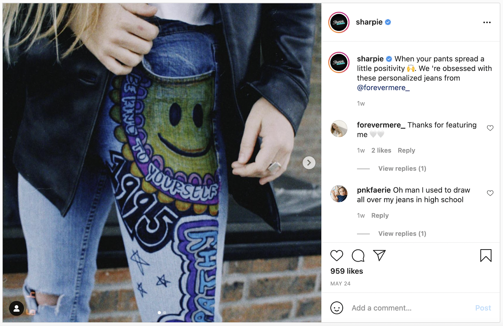 Sharpie’s Instagram is filled with UGC showing how people use the product. 