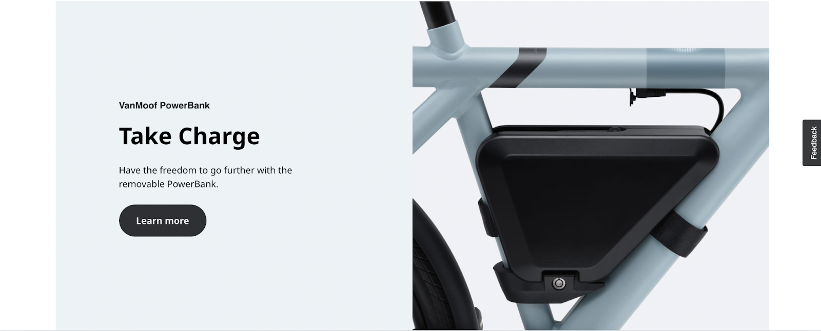 An e-bike with a removable power bank. Makes sense, I think? Learn more as a CTA works here.