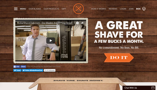 Try using an explainer video like Dollar Shave Club on your landing page