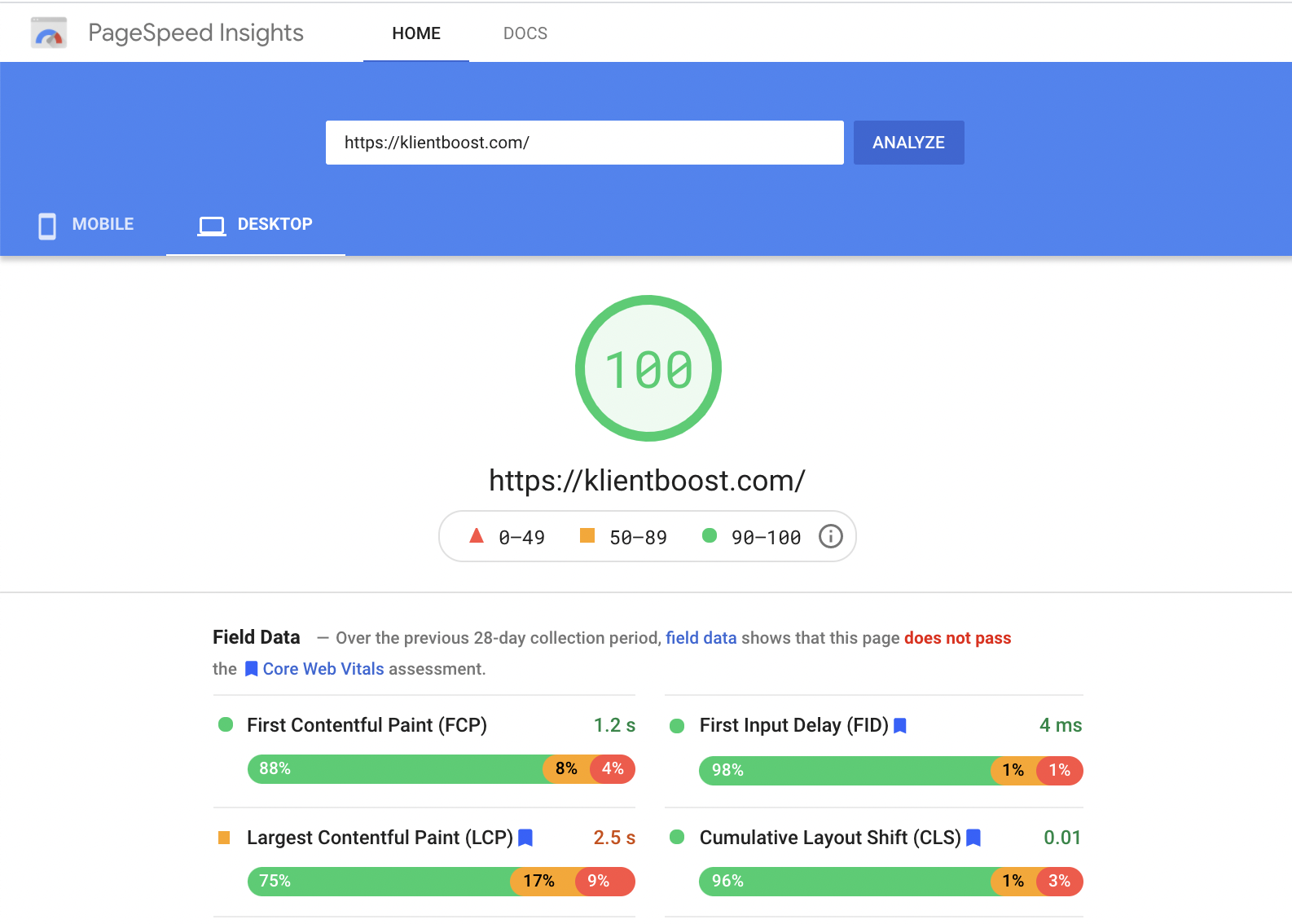 50 best SEO tools - page speed insights