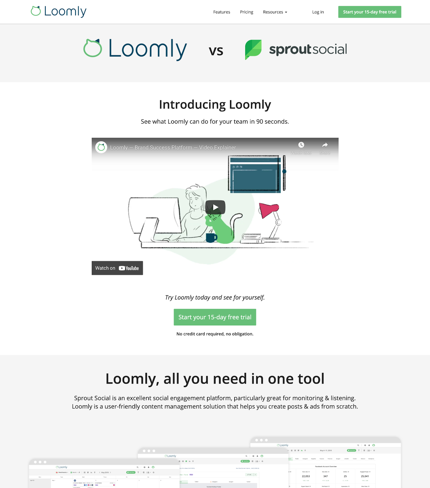 B2B landing pages - loomly