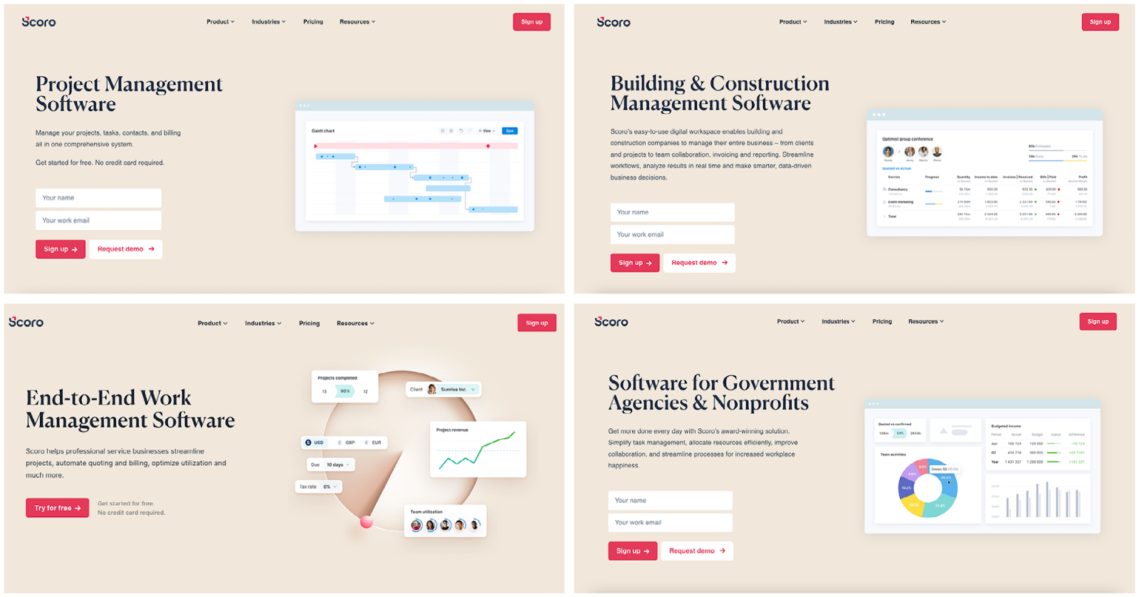 B2B landing pages - scoro 