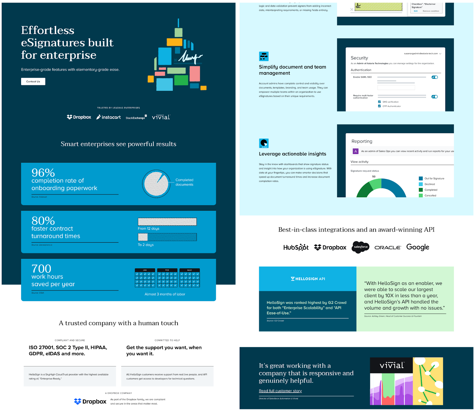 B2B landing pages - hellosign's landing page