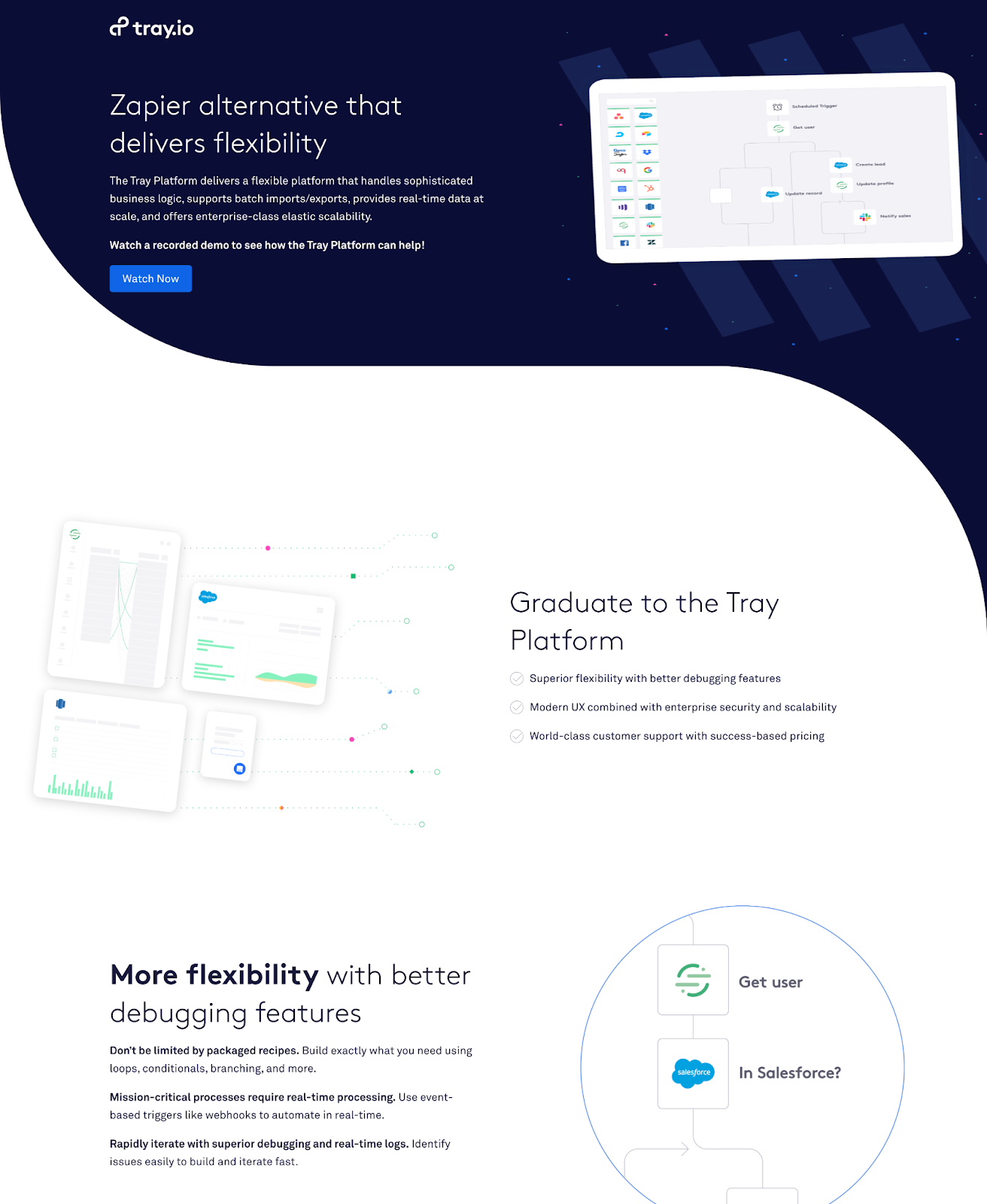 B2B landing pages - tray.io landing page 