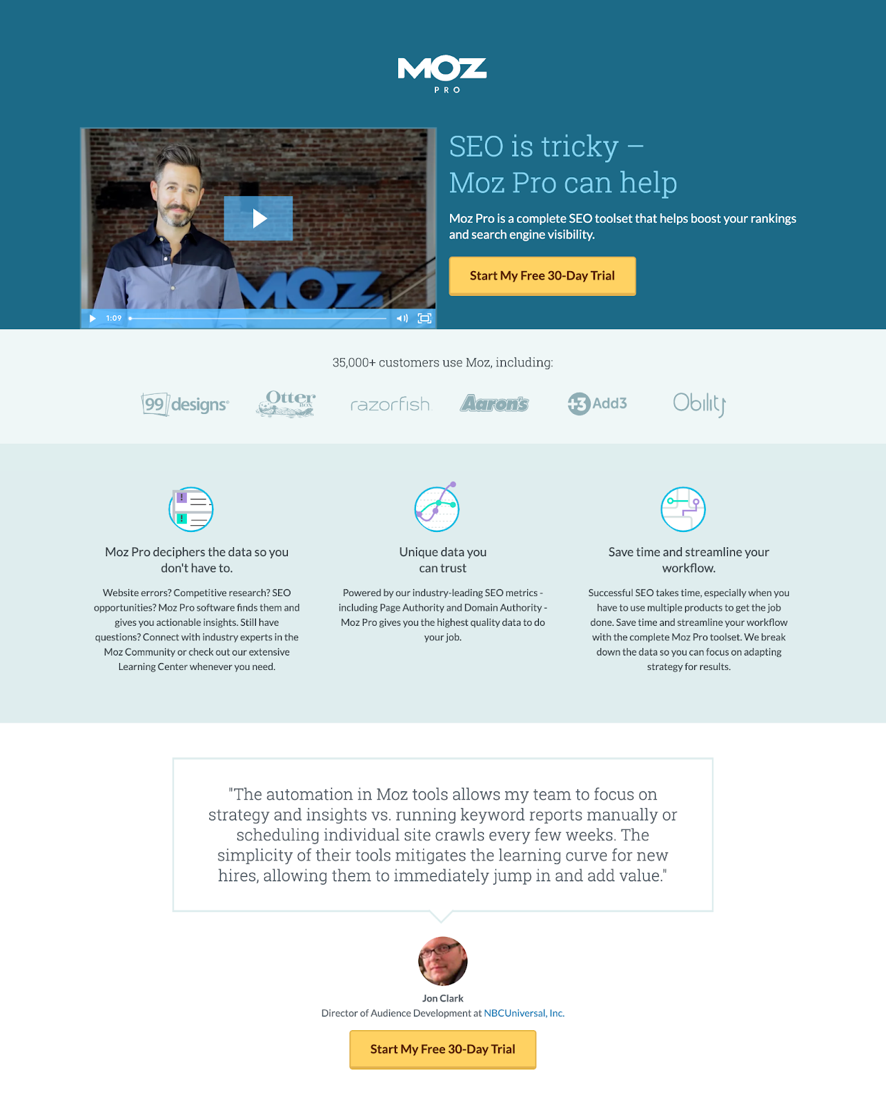 B2B landing pages - moz