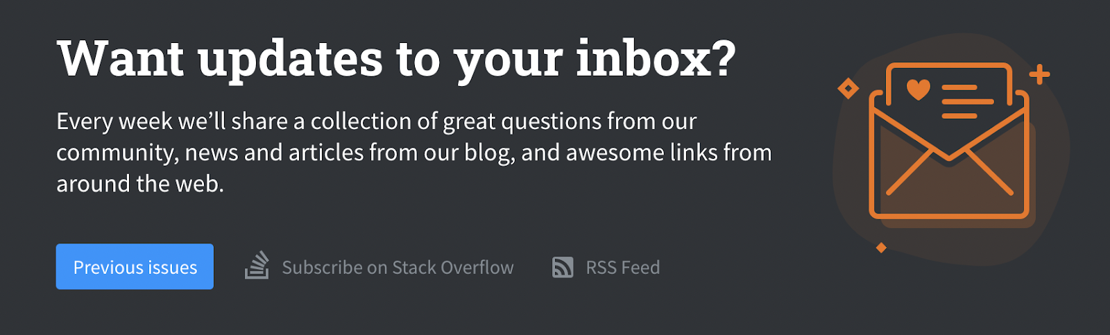 Stack Overflow’s newsletter CTA