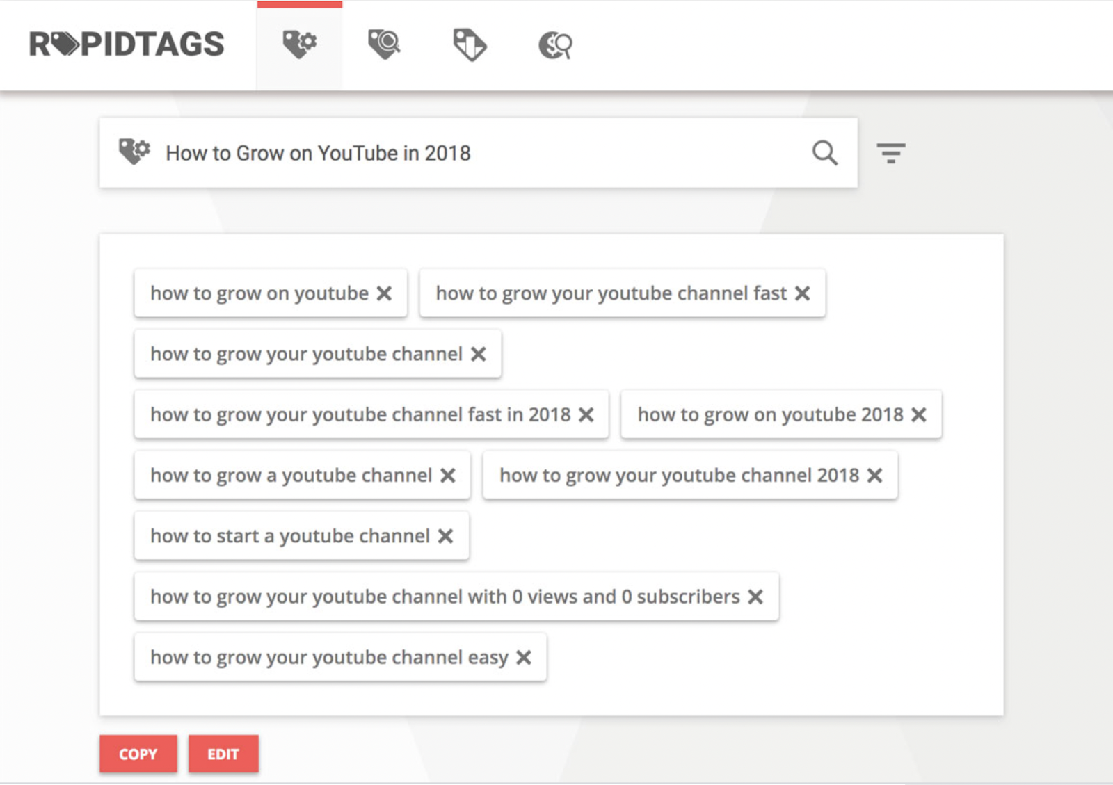 RapidTags generates tags to get you seen on Youtube